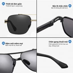 Thumbnail Kính Mát Thời Trang Nam AORON Tròng Phân Cực Chống Tia UV400 Thiết Kế Gọng Vuông Sang Trọng Độc Đáo - AK061 3