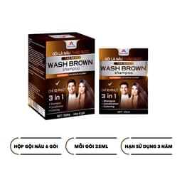 Thumbnail Dầu Gội Phủ Bạc Thảo Dược Hamifa Nhuộm Tóc Gội Là Đen Trong 5 phút - Hộp 6 Gói 25ml 1