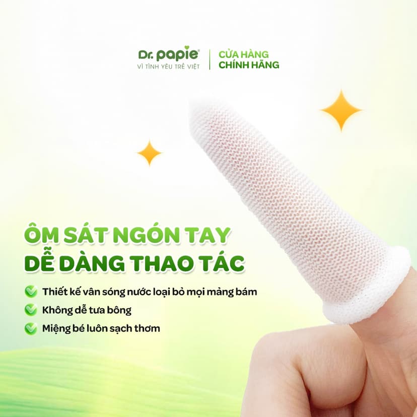 Ảnh 3 Hộp Gạc Chống Sún Răng DR.PAPIE 1+ Tiêu Chuẩn 5SAO, Làm Sạch Khoang Miệng Cho Bé Từ 1 Tuổi  - 30Gói/Hộp x 3 2