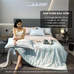 Thumbnail Bộ ga giường Serena Mattress 5 món vỏ chăn ra gối vải phi lụa thái trải đệm mát lạnh mùa hè 4