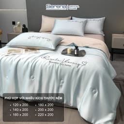 Thumbnail Bộ ga giường Serena Mattress 5 món vỏ chăn ra gối vải phi lụa thái trải đệm mát lạnh mùa hè 3