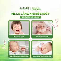 Thumbnail Khăn Hạ Sốt Dr.Papie Hạ sốt Vật lý Chuẩn Nhi Khoa, Ngăn Ngừa Co Giật Cho Bé Hộp 5 Gói x 5 Khăn/Gói 3