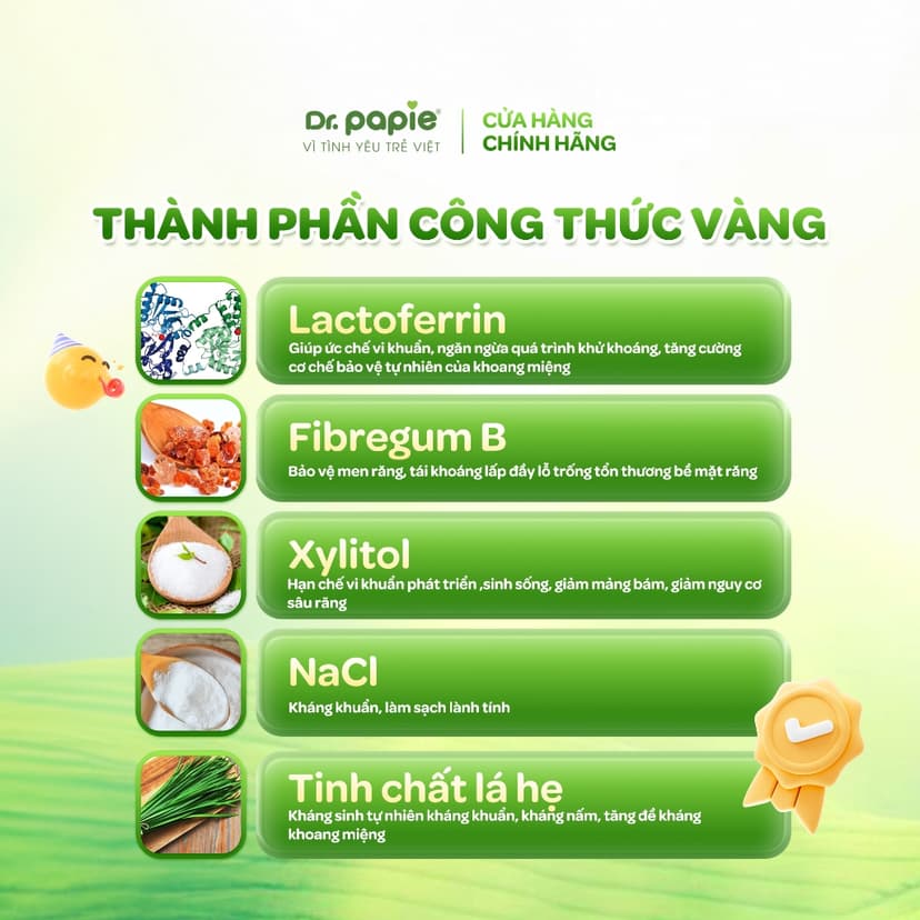 Ảnh 2 Hộp Gạc Chống Sún Răng DR.PAPIE 1+ Tiêu Chuẩn 5SAO, Làm Sạch Khoang Miệng Cho Bé Từ 1 Tuổi  - 30Gói/Hộp x 2 4
