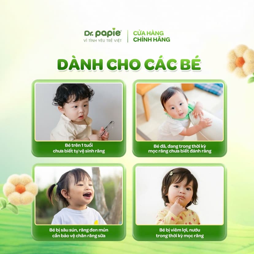 Ảnh 2 Hộp Gạc Chống Sún Răng DR.PAPIE 1+ Tiêu Chuẩn 5SAO, Làm Sạch Khoang Miệng Cho Bé Từ 1 Tuổi  - 30Gói/Hộp x 2 3