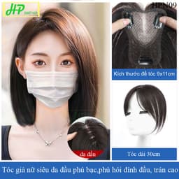 Thumbnail Tóc giả nữ siêu lưới da đầu phủ hói, phủ bạc HP SMART HAIR mã HPN09, làm từ tóc thật 1