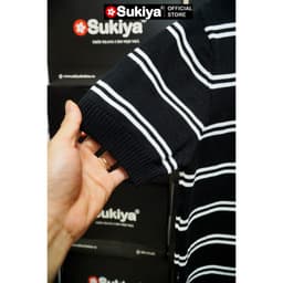 Thumbnail Áo Len Dệt Kim Nam SUKIYA Premium Kẻ đôi Len Mát Cotton Thấm Mồ Hôi mùa Hè AL111 4