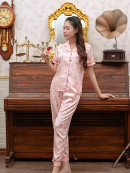 Thumbnail Laroma Bộ Pijama Nữ Lụa Latin Cao Cấp | Mềm Mại - Chống Nhăn - Đông Ấm Hè Mát 1