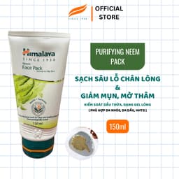 Thumbnail Mặt nạ đất sét lá neem loại bỏ mụn, bã nhờn và mờ thâm Himalaya Neem Face Pack 150ml 2