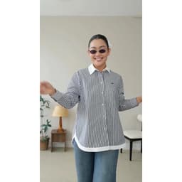 Thumbnail TheBlueTshirt - Áo Sơ Mi Phom Rộng Kiểu Nữ - Modern Arc Oversized Shirt - Women 3