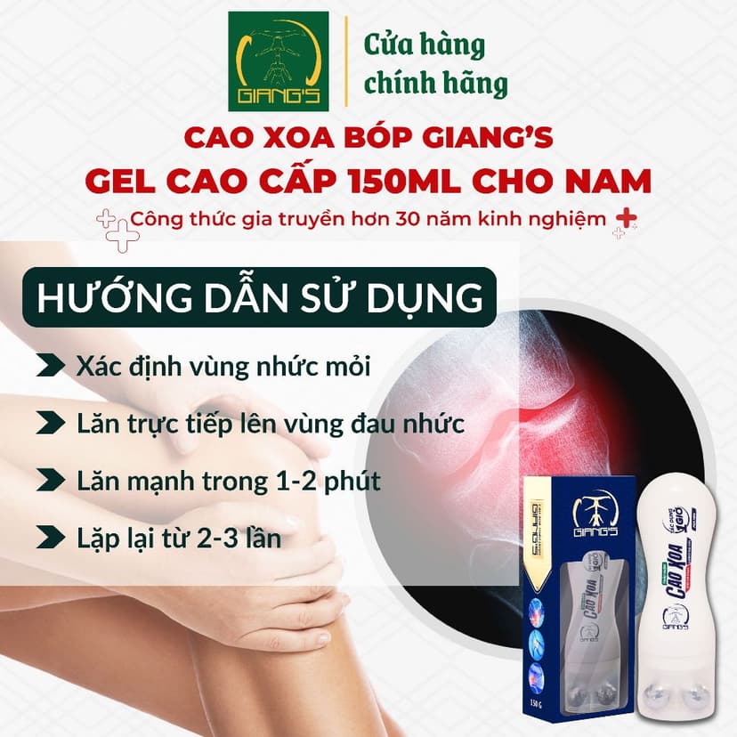 Ảnh Cao Xoa Bóp Giang's 150ml - Kết hợp đầu lăn trị liệu y học giảm đau cực kỳ hiệu quả 2