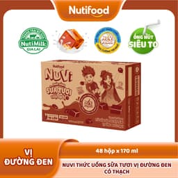 Thumbnail NuVi Thức Uống Sữa Tươi Có Thạch Vị Đường Đen 170ml (Hộp 170ml x 48) 2