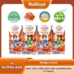Thumbnail NuVi Thức Uống Sữa Tươi Có Thạch Vị Đường Đen 170ml (Hộp 170ml x 48) 3