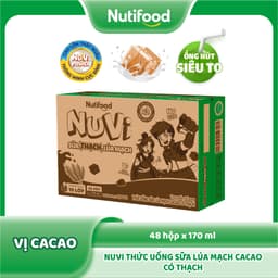 Thumbnail Thùng Sữa Lúa Mạch Cacao Có Thạch NuVi 170ml (48 Hộp x 170ml) 2
