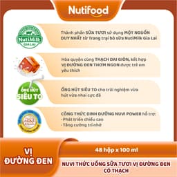 Thumbnail NuVi Thức Uống Sữa Tươi Có Thạch Vị Đường Đen 100ml (Hộp 100ml x 48) 4