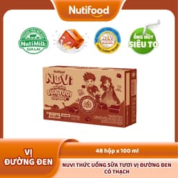 Thumbnail NuVi Thức Uống Sữa Tươi Có Thạch Vị Đường Đen 100ml (Hộp 100ml x 48) 3