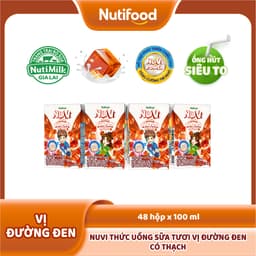 Thumbnail NuVi Thức Uống Sữa Tươi Có Thạch Vị Đường Đen 100ml (Hộp 100ml x 48) 2