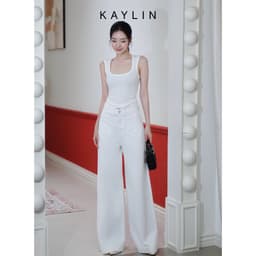 Thumbnail Áo thun KAYLIN ba lỗ cổ vuông chất liệu thun gân co giản phong cách năng động trẻ trung - N2443 3