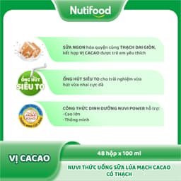 Thumbnail Thùng Sữa Lúa Mạch Cacao Có Thạch NuVi 100ml (48 Hộp x 100ml) 3