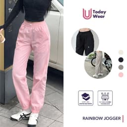 Thumbnail Quần jogger thể thao nữ Rainbow Today U Wear vải gió tôn dáng chất co giãn thoải mái tập gym chạy bộ 1
