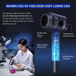 Thumbnail Máy Sấy Tóc NANOMAX High Speed Bản Cải Tiến 2 Chiều Nóng Lạnh Thiết Kế Không Lá Động Cơ Không Chổi Than 4