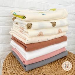 Thumbnail Khăn tắm cho bé Petit Bebe 100x100cm muslin 2 lớp thấm hút thoáng khí 4