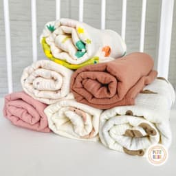 Thumbnail Khăn tắm cho bé Petit Bebe 100x100cm muslin 2 lớp thấm hút thoáng khí 3