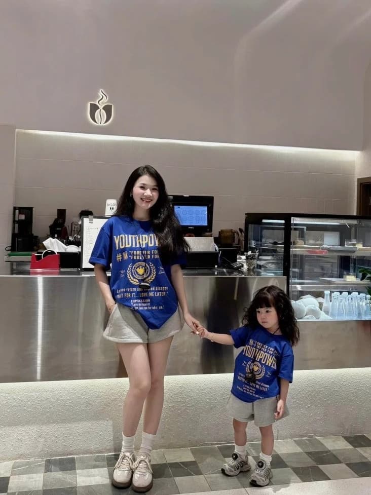 Ảnh Áo Bé Gái Áo Mẹ Và Bé Áo Thun Gia Đình Áo Phông Cho Bé Chất Liệu Cotton Thấm Hút Mồ Hôi ABG24 2