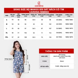 Thumbnail Đồ Bộ Nữ 𝐂𝐀𝐑𝐃𝐈𝐍𝐀 Chất Lụa Mango Cao Cấp Quần Đùi Áo Sát Nách Họa Tiết Nhẹ Nhàng Nữ Tính 5BMN02 2
