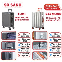 Thumbnail Vali du lịch SUNNY LUMI LM01/RAYMOND CAO CẤP- Vali nhựa PC + ABS khung nhôm xách tay, kí gửi 20/24/28 inch 3