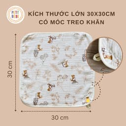Thumbnail Khăn sữa cho bé kích thước lớn 30x30cm Petit Bebe muslin 6 lớp thấm hút mềm mại cho làn da bé 1