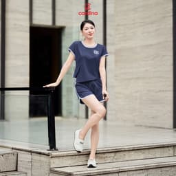 Thumbnail Đồ bộ nữ CARDINA chất liệu cotton tay liền xếp ly eo trẻ trung năng động 5BCN11 4
