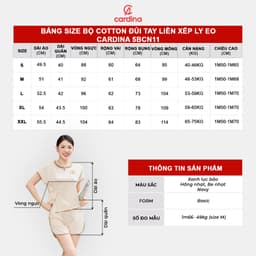 Thumbnail Đồ bộ nữ CARDINA chất liệu cotton tay liền xếp ly eo trẻ trung năng động 5BCN11 2