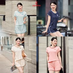 Thumbnail Đồ bộ nữ CARDINA chất liệu cotton tay liền xếp ly eo trẻ trung năng động 5BCN11 3