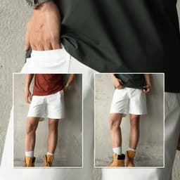 Thumbnail Quần short nam KAKI phom rộng CAPMAN CLUB, quần đùi trên gối lưng đai thun co giãn, trẻ trung 2