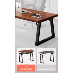 Thumbnail Bàn làm việc văn phòng IGA thiết kế hiện đại mặt gỗ dày 30mm khung sắt chống ghỉ - Gm121 2