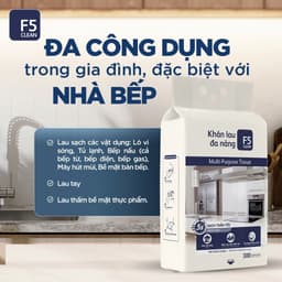 Thumbnail Khăn khô lau bếp F5 Clean 300 tờ lau sạch mọi vết bẩn, không để lại sơ vải, tiện dụng, an toàn cho da tay 3