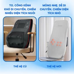Thumbnail Đệm Ghế Massage Lưng BUMAS M18 - Mát Xa Vùng Lưng, Cổ Vai Gáy Kết Hợp Chườm Ấm - Bảo Hành 12 Tháng 2