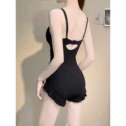 Thumbnail Bikini LUHAZO Liền Thân Đính Hoạ Tiết Hồ Điệp Có Đệm Ngực Freesize (<55kg) màu đen đồ bơi 1 mảnh đi biển  9162 4