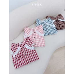 Thumbnail LYRA - Bộ đồ ngủ họa tiết kẻ caro phối túi ren tiểu thư, đồ ngủ mặc nhà chất thô thoáng mát - LWNSE009 3