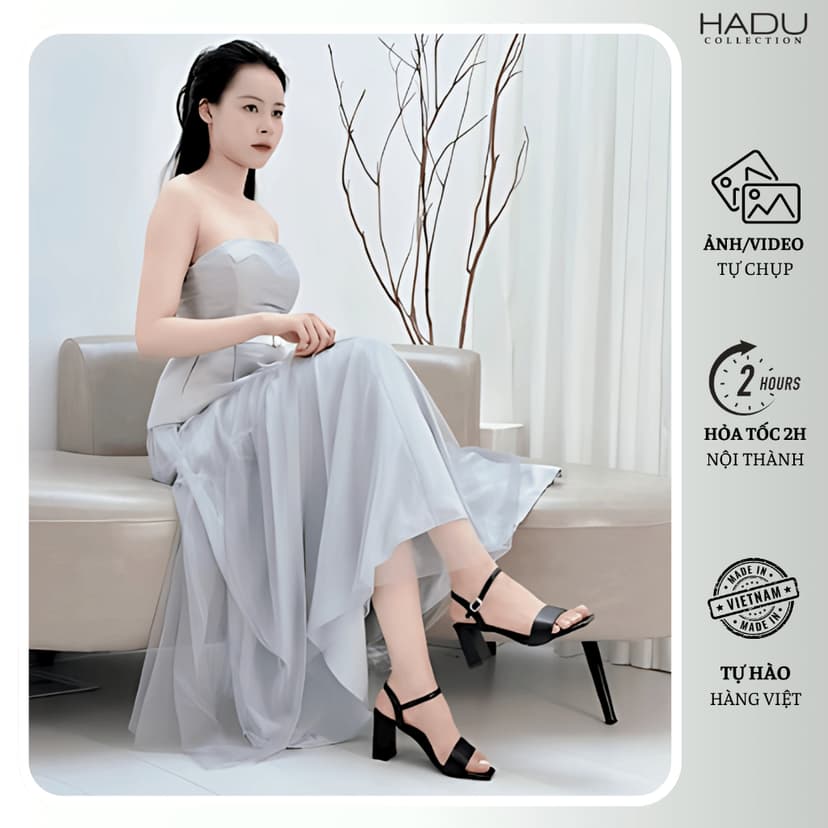 Ảnh - Giày Sandal Cao Gót 5P HS502 Tặng Dép Bệt Nữ K115D Hàng Cao Cấp Bảo Hành 12T 2