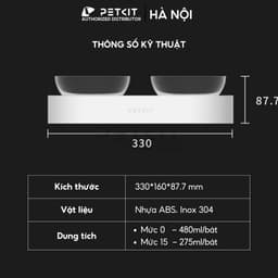 Thumbnail Bát Ăn Đôi, Chén Ăn Chống Gù Cho Chó Mèo PETKIT Nghiêng 15 Độ 3