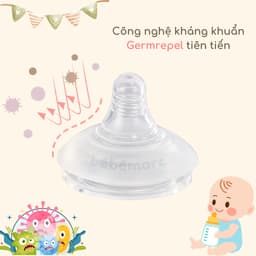 Thumbnail Núm Ty Silicone Cao Cấp Kháng Khuẩn Tự Nhiên An Toàn Cho Bé Yêu bébémarc - Nhiều Size (Set 2 Cái) 2