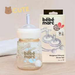 Thumbnail Ống Hút Silicone Có Bi Trọng Lực bébémarc - Giúp Bé Uống Dễ Dàng Ở Mọi Góc Độ (Set 2 cái) 2