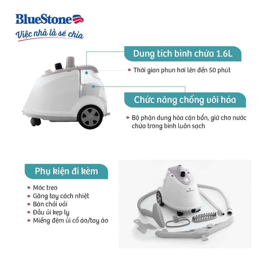 Ảnh Bàn ủi hơi nước đứng BlueStone GSB-3915 - 1800W 3