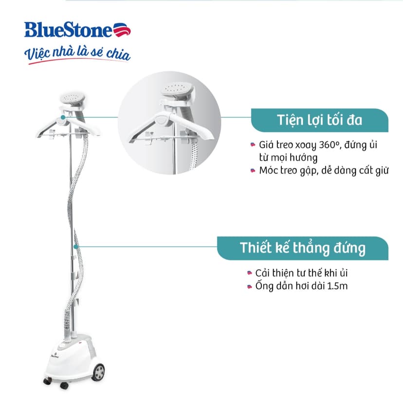 Ảnh Bàn ủi hơi nước đứng BlueStone GSB-3915 - 1800W 1