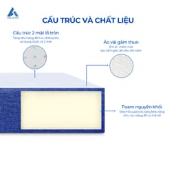 Thumbnail Nệm Foam Aroma Classic Vải Gấm, Mẫu Mã Mới, Nệm Êm Mềm Vừa Phải, Chính Hãng, Bảo Hành 10 năm. 2