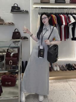 Thumbnail Đầm thun dáng dài cổ polo thời trang trẻ trung Callene (L2676) 1