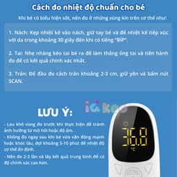 Thumbnail Nhiệt Kế Hồng Ngoại Điện Tử Đo Trán Cho Bé IQKAO - Đo Nhiệt Độ Cơ Thể,Thông Minh, Đa Năng, Tặng Kèm Pin 3