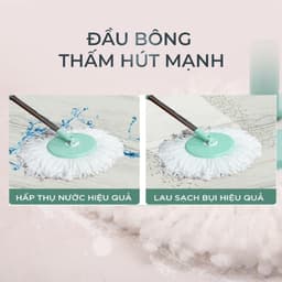 Thumbnail Bộ Lau Nhà MyJae Sợi Microfiber Xoay 360 Độ Thông Minh, Lau Sạch, Nhanh Khô 134cm Bền Sạch 4
