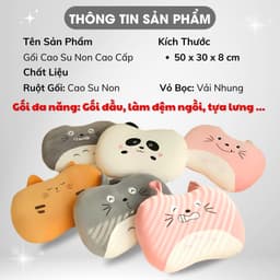 Thumbnail Gối Cao Su Non Cao Cấp Dùng Gối Đầu Đệm Ngồi Tựa Lưng Hỗ Trợ Đau Vai Gáy Cho Văn Phòng Gối Ngủ êm Mềm Vỏ Gối Dễ Thương 2